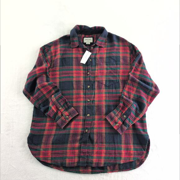 American Eagle NWT Holiday Flannel Plaid Button Down Long Sleeve Women's Small - Picture 1 of 9